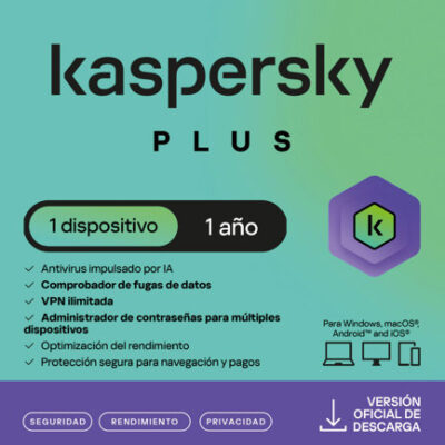 Licencia Kaspersky Plus 1 dispositivo 1 año